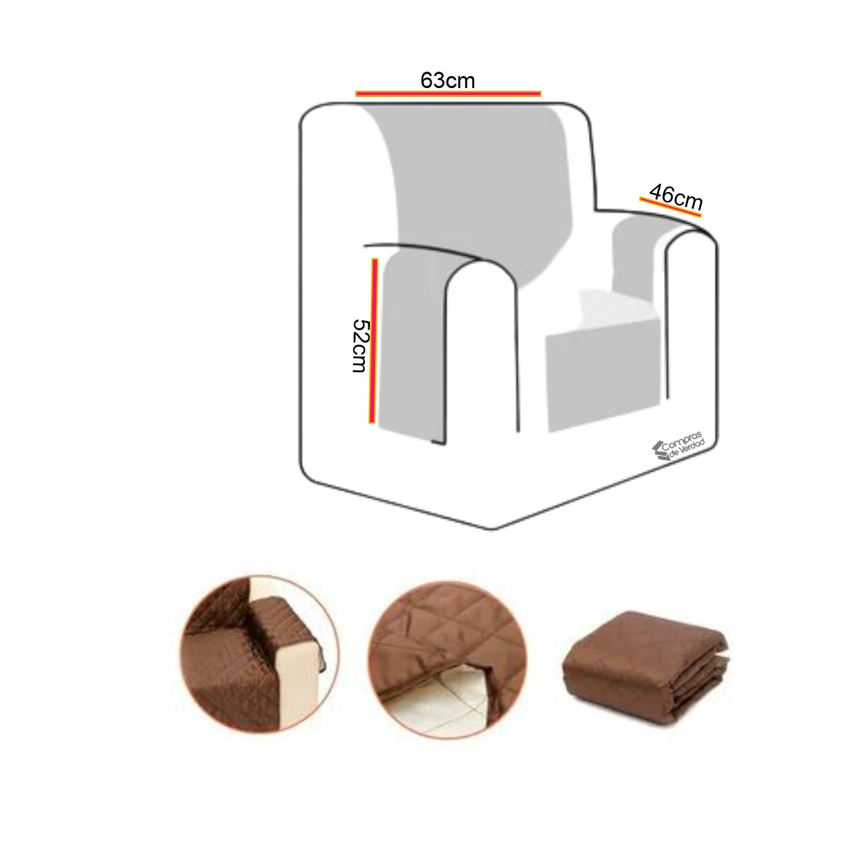 Miniatura 2 de Protector de Sofa Doble Faz 1 Puesto